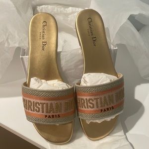 Christian Dior gold sandals